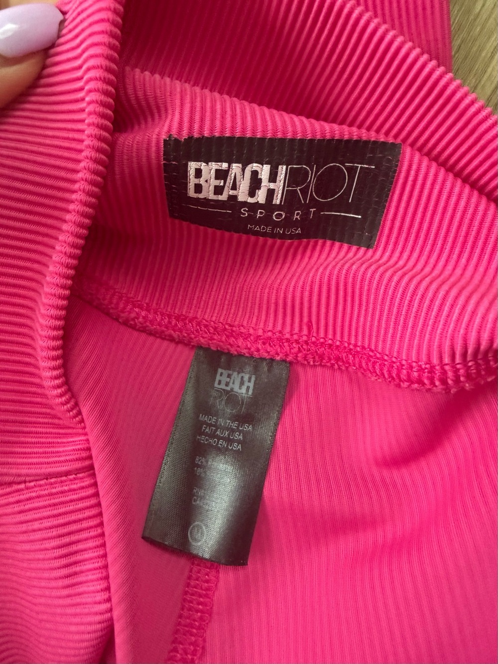 Beach Riot Hot Pink Ribbed Leggings - Picture 4 of 4